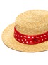 Detail View - Click To Enlarge - MAISON MICHEL - 'Kiki' polka dot print ribbon embellished straw hat