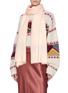 Figure View - Click To Enlarge - JANAVI - Shimmer stripe merino wool scarf