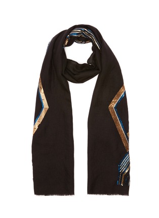 Main View - Click To Enlarge - JANAVI - Geometric sequin embellished cashmere scarf