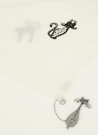 Detail View - Click To Enlarge - JANAVI - Sequin embellished Bodega cat Merino wool scarf