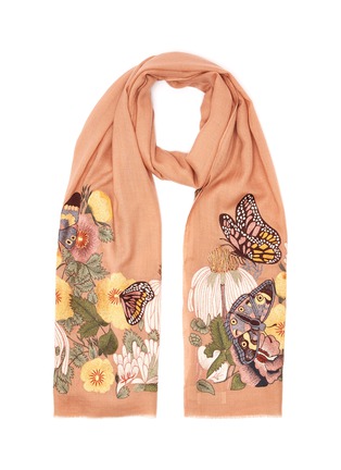 Main View - Click To Enlarge - JANAVI - Floral embroidered cashmere scarf