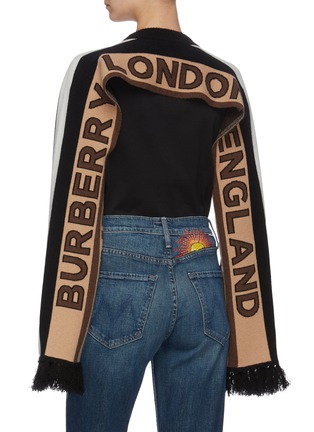 Back View - Click To Enlarge - BURBERRY - Logo print head hole football scarf