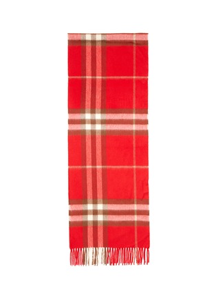Detail View - Click To Enlarge - BURBERRY - Giant check cashmere scarf