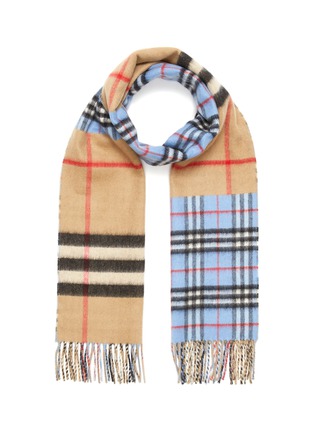 Main View - Click To Enlarge - BURBERRY - Vintage giant check cashmere wool blend scarf