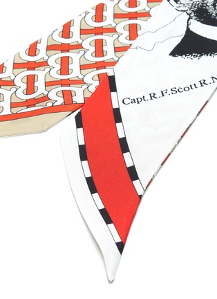 Detail View - Click To Enlarge - BURBERRY - 'Explorer TB' monogram silk ribbon scarf
