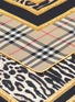 Detail View - Click To Enlarge - BURBERRY - Check leopard archive print silk scarf