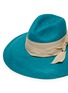 Detail View - Click To Enlarge - SENSI STUDIO - Long brim double twist stripe band toquilla straw Panama hat