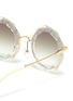 Detail View - Click To Enlarge - CHLOÉ - Oversized angular frame metal sunglasses
