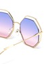Detail View - Click To Enlarge - CHLOÉ - 'Poppy' octagon cutout metal frame sunglasses