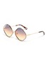 Main View - Click To Enlarge - CHLOÉ - 'Poppy' oversized rhombus metal frame sunglasses