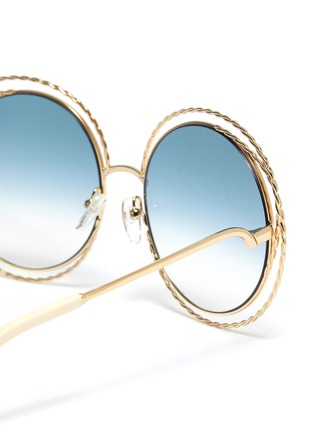 Detail View - Click To Enlarge - CHLOÉ - Carlina' twisted round metal frame sunglasses