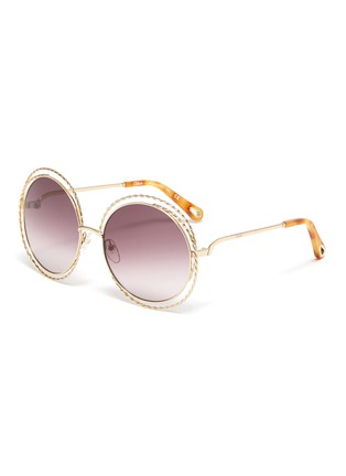 Main View - Click To Enlarge - CHLOÉ - Carlina' twisted round metal frame sunglasses