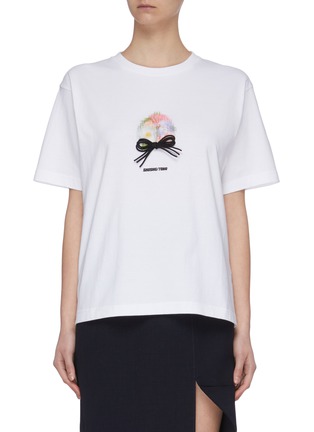 Main View - Click To Enlarge - SHUSHU/TONG - Floral Print Bow Detail T-shirt