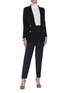 Figure View - Click To Enlarge - CRUSH COLLECTION - Shawl lapel double breasted knit blazer