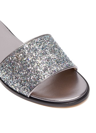 Detail View - Click To Enlarge - JIMMY CHOO - 'Minea' coarse glitter slides