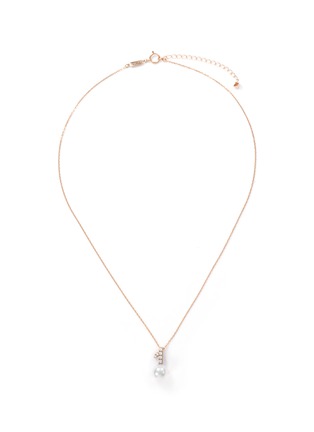 Main View - Click To Enlarge - TASAKI - 'Kugel' diamond akoya pearl 18k rose gold pendant necklace
