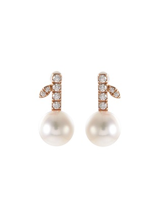 Main View - Click To Enlarge - TASAKI - 'Kugel' diamond akoya pearl 18k rose gold earrings