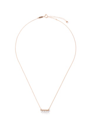 Main View - Click To Enlarge - TASAKI - 'Balance' diamond akoya pearl 18k rose gold pendant necklace