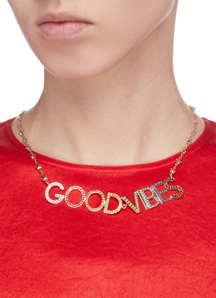 Figure View - Click To Enlarge - BIJOUX DE FAMILLE - 'Good Vibes' crystal necklace