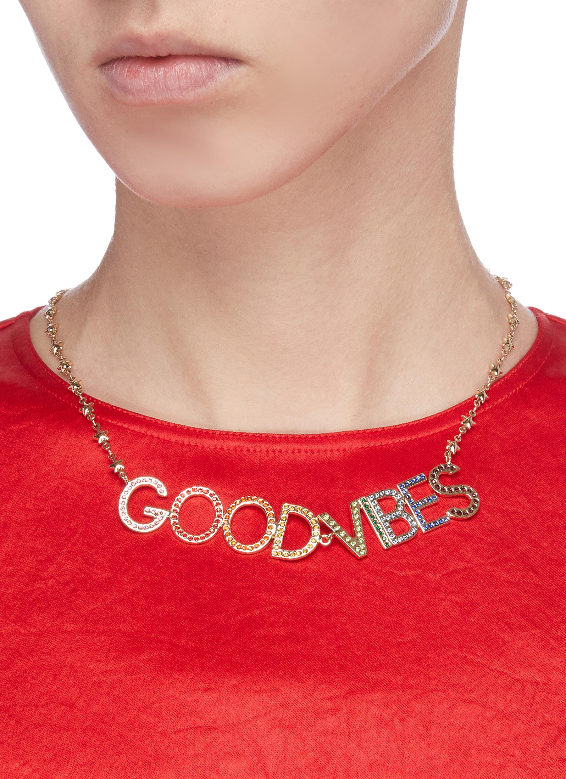 BIJOUX DE FAMILLE 'GOOD VIBES' CRYSTAL NECKLACE