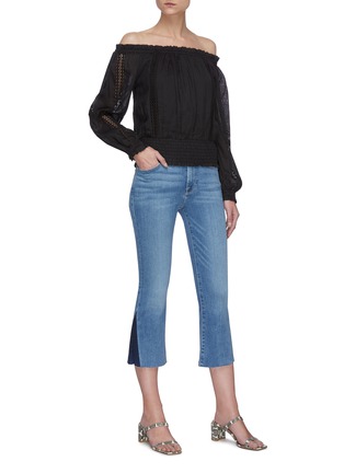 Figure View - Click To Enlarge - FRAME - Raw Edge Pixie Crop Jeans