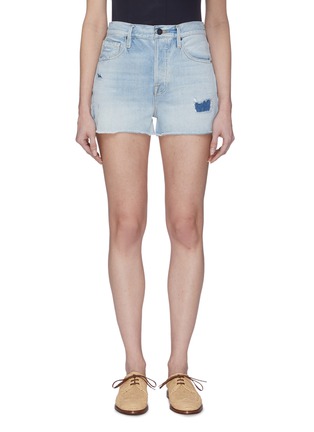 Main View - Click To Enlarge - FRAME - Light Wash Patch Work Denim Shorts
