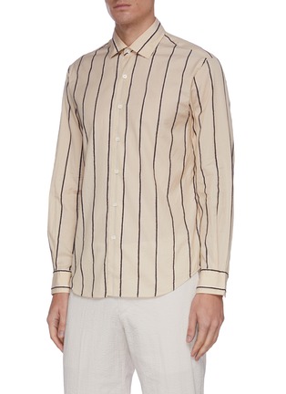 Front View - Click To Enlarge - TOMORROWLAND - Stripe cotton shirt