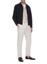 Figure View - Click To Enlarge - TOMORROWLAND - Elastic waist slim fit seersucker cotton pants