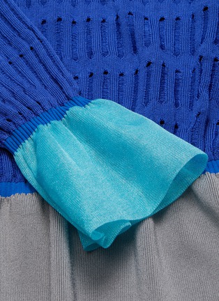  - ZI II CI IEN - Contrast waist cuff panel cut out knit top