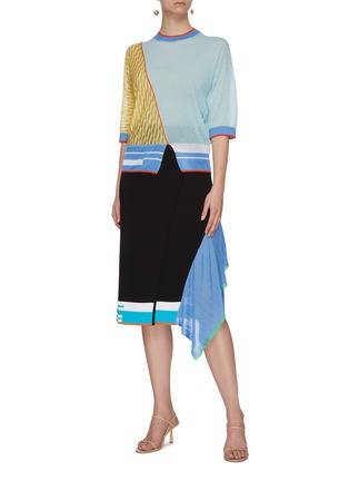 Figure View - Click To Enlarge - ZI II CI IEN - Colourblock panel handkerchief pencil skirt