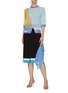 Figure View - Click To Enlarge - ZI II CI IEN - Colourblock panel handkerchief pencil skirt