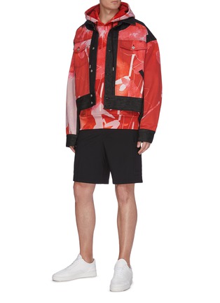 Figure View - Click To Enlarge - FENG CHEN WANG - x Lane Crawford Graphic print panelled hoodie