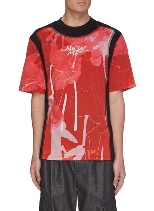 Main View - Click To Enlarge - FENG CHEN WANG - x Lane Crawford Graphic print panelled T-shirt