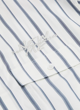  - FENG CHEN WANG - x Lane Crawford Graphic print stripe panelled shirt