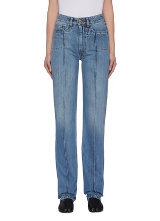 Main View - Click To Enlarge - MAISON MARGIELA - Asymmetric overdyed pocket pintuck jeans
