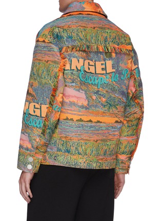 Back View - Click To Enlarge - ANGEL CHEN - Hawaii fringe jacquard mix jacket