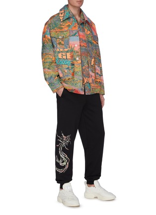 Figure View - Click To Enlarge - ANGEL CHEN - Hawaii fringe jacquard mix jacket