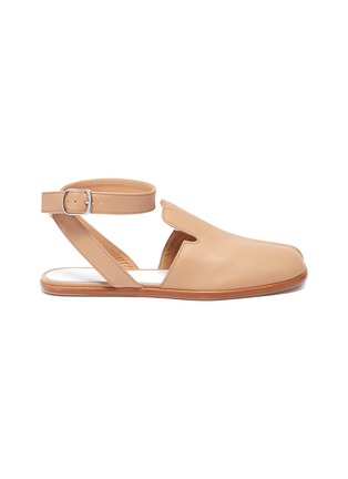 Main View - Click To Enlarge - MAISON MARGIELA - Tabi' ankle strap flat leather mules