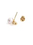 Detail View - Click To Enlarge - TASAKI - 'Balance' diamond akoya pearl 18k yellow gold earrings