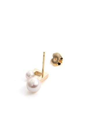Detail View - Click To Enlarge - TASAKI - 'Balance' akoya pearl 18k yellow gold earrings