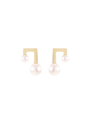 Main View - Click To Enlarge - TASAKI - 'Balance' akoya pearl 18k yellow gold earrings