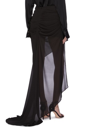 Back View - Click To Enlarge - 16ARLINGTON - 'Aster' asymmetric drape sheer maxi skirt