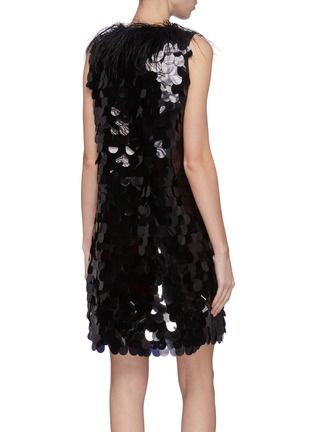 Back View - Click To Enlarge - 16ARLINGTON - 'Lily' feather neck sequin dress