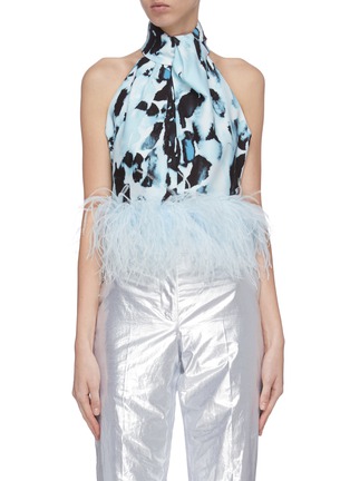 Main View - Click To Enlarge - 16ARLINGTON - 'Cynthia' feather embellished halter neck top