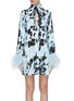 Main View - Click To Enlarge - 16ARLINGTON - 'Michelle' feather embellished oversized collar shirt dress