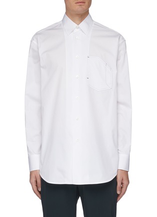 Main View - Click To Enlarge - JIL SANDER - Geometric pocket button-down shirt