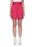 Main View - Click To Enlarge - SELF-PORTRAIT - Fuchsia belted canvas Bermuda shorts