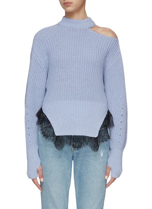 Main View - Click To Enlarge - SELF-PORTRAIT - One Shoulder Knit Sweater
