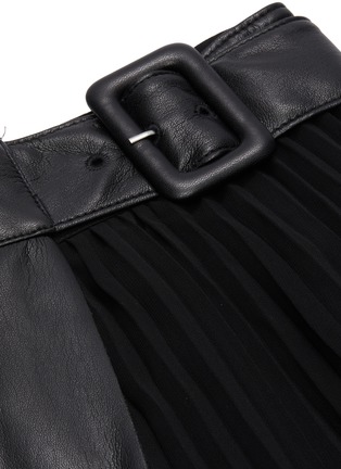 Detail View - Click To Enlarge - SELF-PORTRAIT - Faux Leather Midi Wrap Skirt