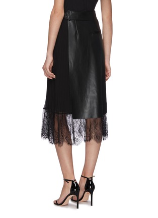 Back View - Click To Enlarge - SELF-PORTRAIT - Faux Leather Midi Wrap Skirt